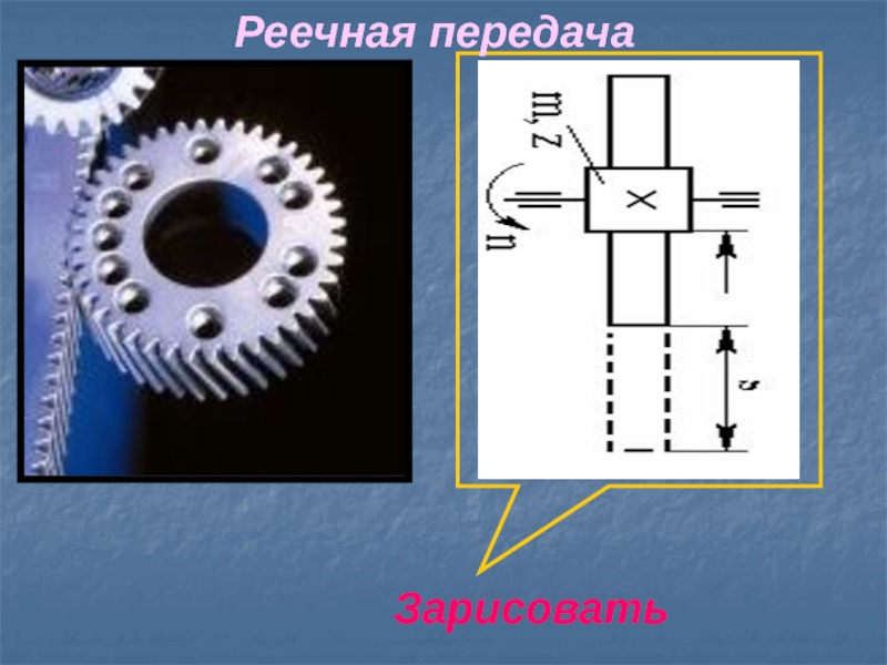 Схема реечной передачи