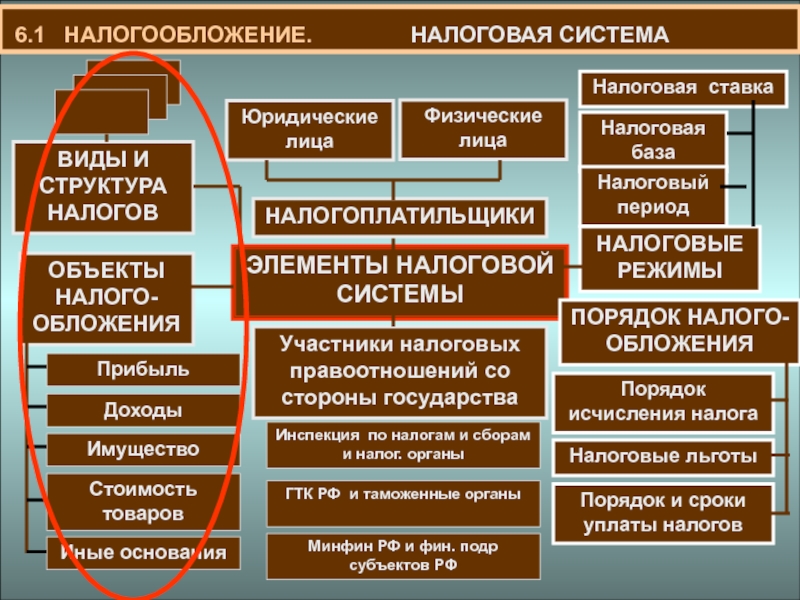 Виды налоговых правоотношений схема