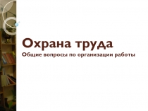 Охрана труда Общие вопросы по организации работы