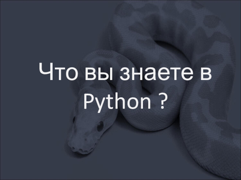 Что вы знаете в Python ?