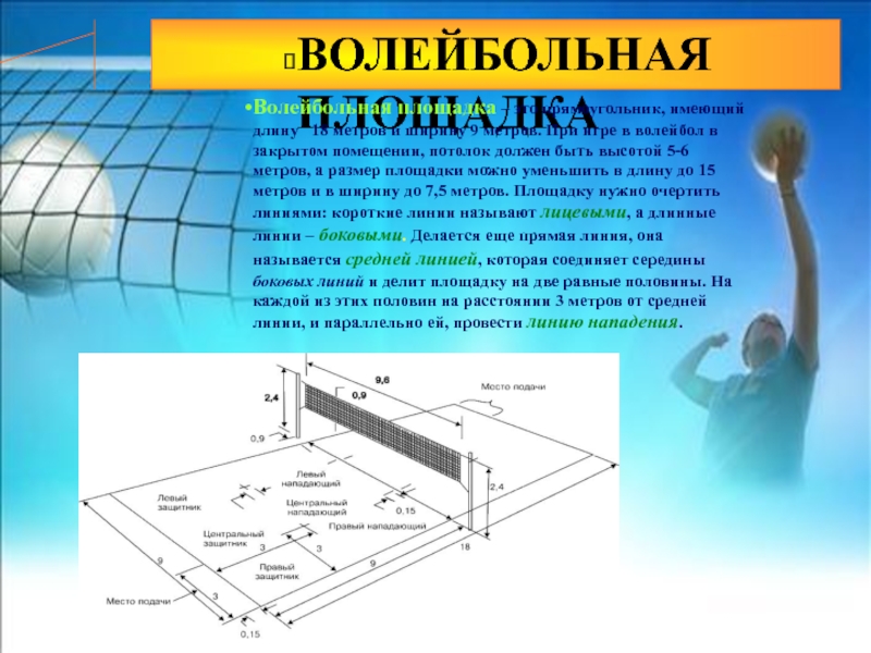 Сетка волейбольная схема