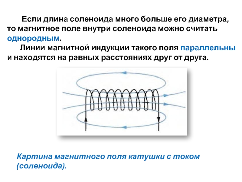 Какой из вариантов соответствует схеме расположения линий индукции однородного магнитного поля