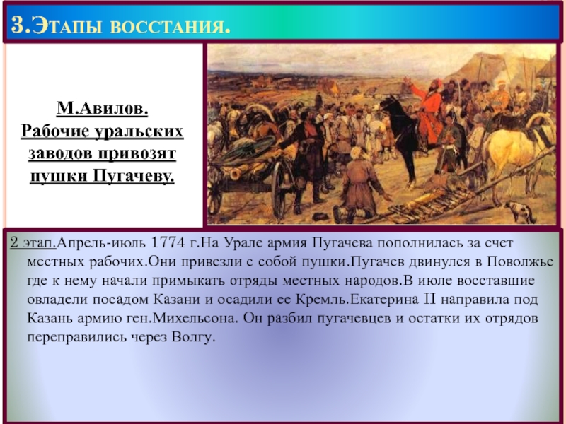 Восстание пугачева рабочий лист 8 класс