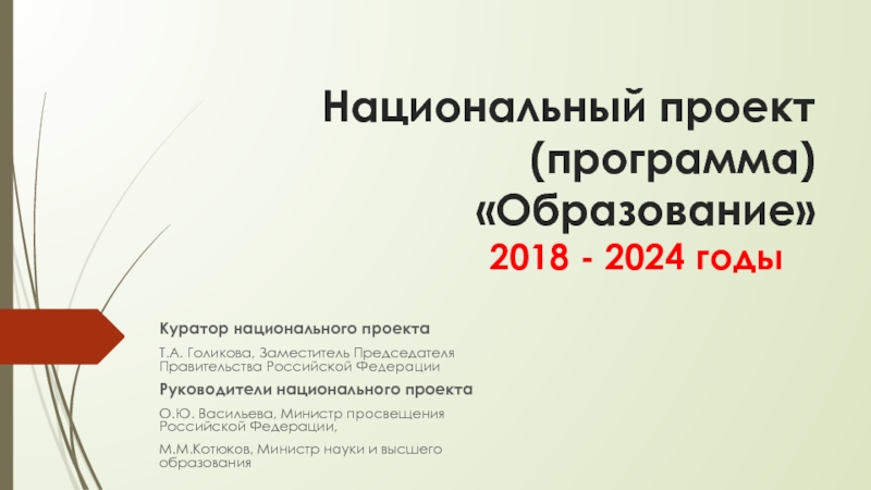 Национальный проект (программа)  Образование 2018 - 2024 годы