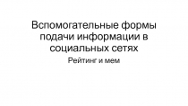 Вспомогательные формы подачи информации в социальных сетях