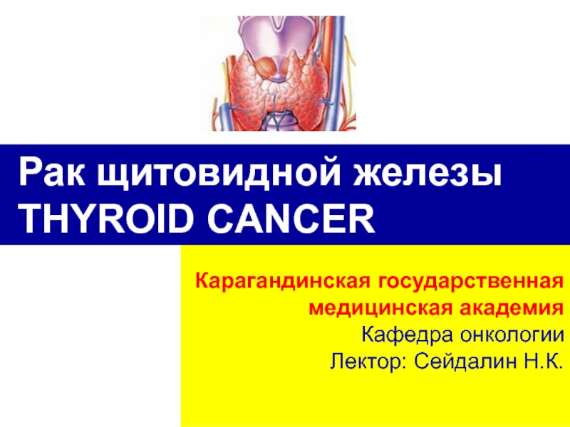 Карагандинская государственная
медицинская академия
Кафедра онкологии
Лектор: