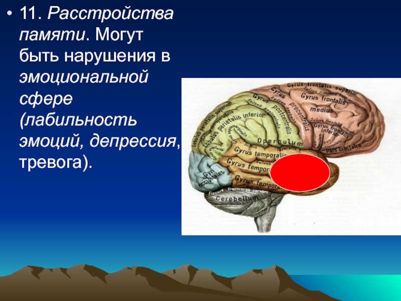 Поражение полушария. Локализации поражения мозга при эмоциональных нарушениях. Ипсилатеральной пораженному полушарию. Расстройство памяти латынь. Расстройство памяти медиатор.