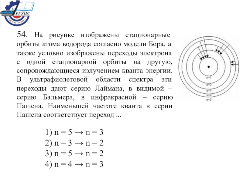 Излучению наименьшей длины волны среди переходов изображенных на рисунке соответствует переход рис