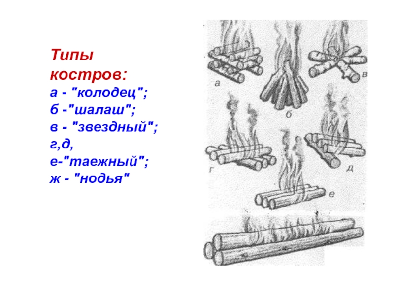 Костер нодья рисунок