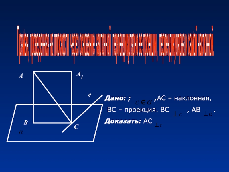 Основание наклонной прямой