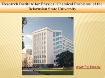 1
Research Institute for Physical Chemical Problems of the Belarusian State