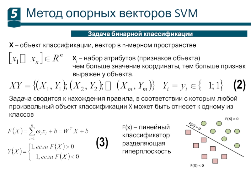 Задача классификации. Метод опорных векторов классификация. Задача бинарной классификации. Метод бинарной классификации. Методики для задач бинарной классификации.