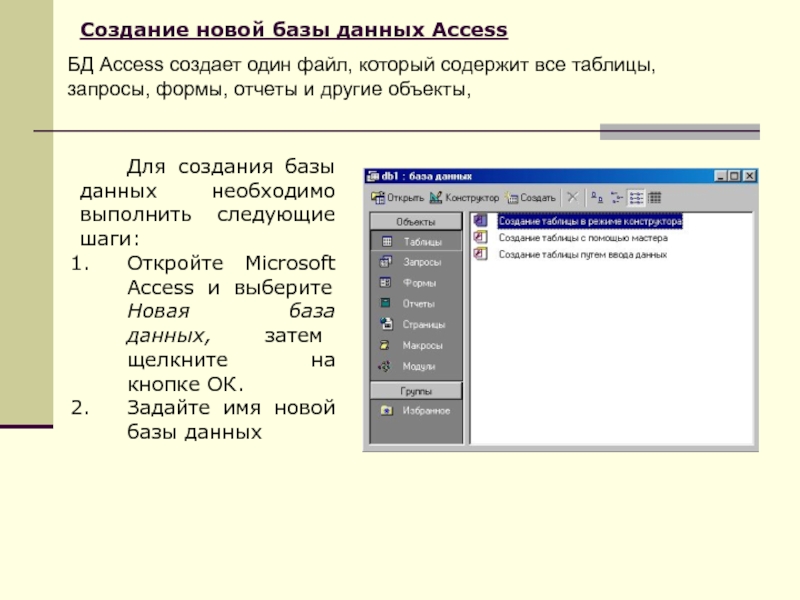 Access форма отчетов