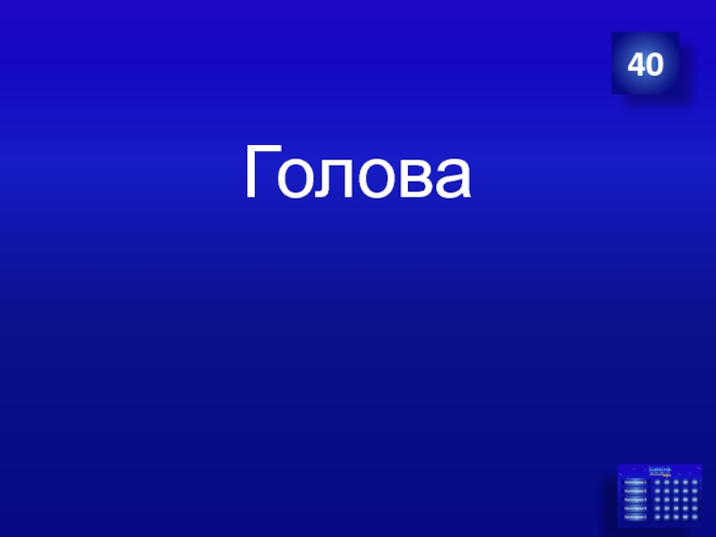 Голова на 40. Своя игра 8 класс биология.