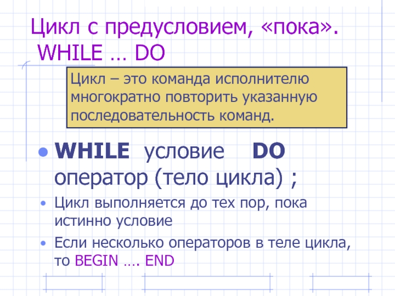 Программирование циклов презентация