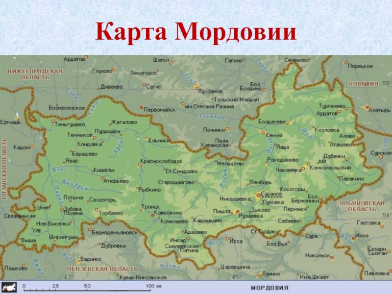 Политическая карта мордовии