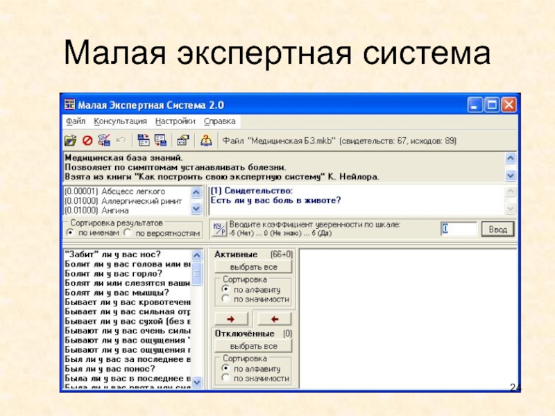 Система мал. Малая экспертная система 2.0. Экспертные системы примеры программ. Малая экспертная система примеры. Экспертная система программа.