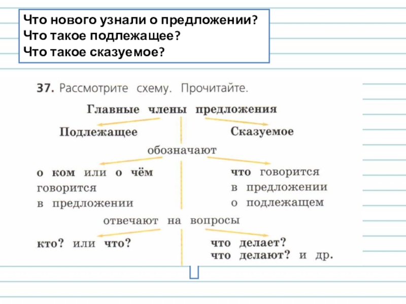 Главные члены предложения презентация