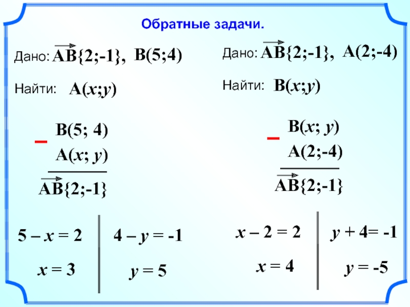 Презентация задачи в координатах 9 класс презентация