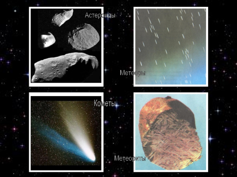АстероидыКометыМетеорыМетеориты