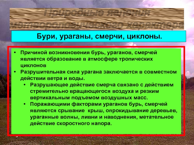 Бури смерчи ураганы механизм возникновения и способы защиты от них презентация