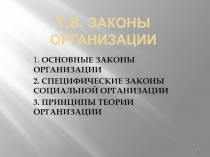 Т.8. ЗАКОНЫ ОРГАНИЗАЦИИ