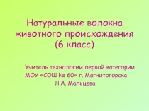 Натуральные волокна животного происхождения (6 класс)