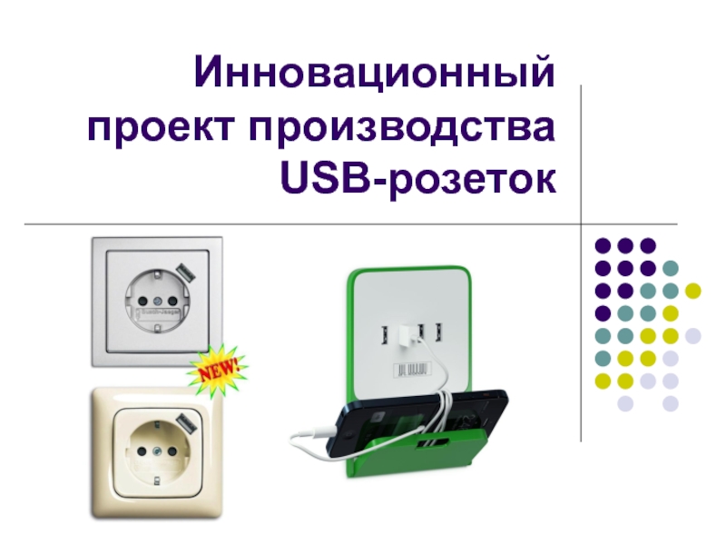 Презентация Инновационный проект производства USB-розеток