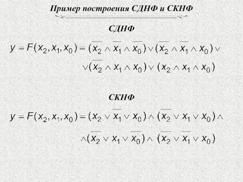 Построение схемы сднф