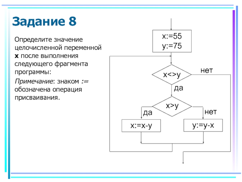 Определите значение с на выходе блок схемы если а 45 в 51