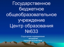 Государственное бюджетное общеобразовательное учреждение Центр образования №633