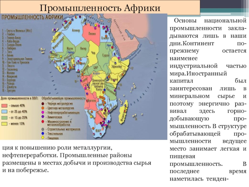 Хозяйство африки карта