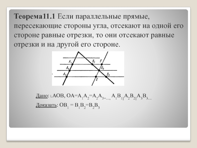 Чему равно численное значение m на рисунке теорема фалеса