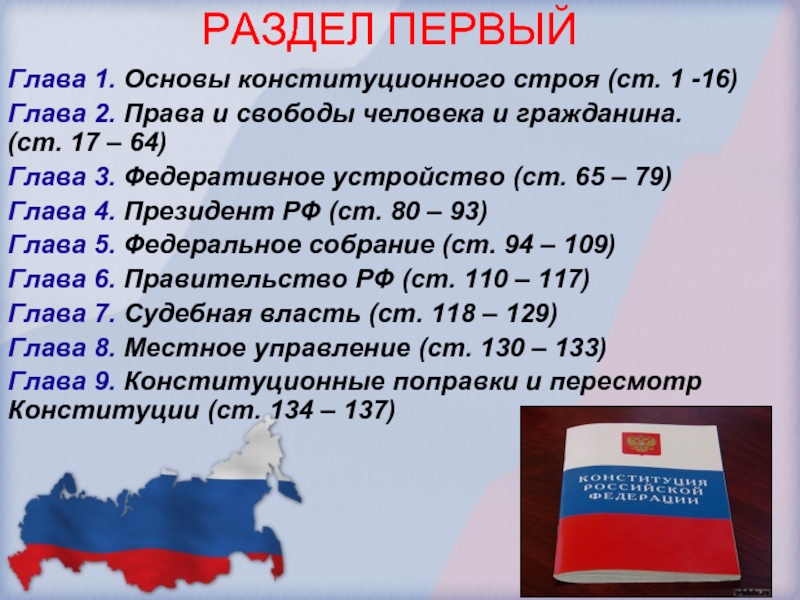 Суды в рф применяют конституцию рф. Политическое право по Конституции РФ глава 2.