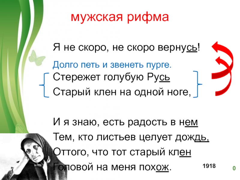 Размер рифмы. Мужская рифма в стихотворении. Мужская рифма. Рифма в стихотворении я покинул родимый дом. Я не скоро не скоро вернусь долго петь и звенеть Пурге.