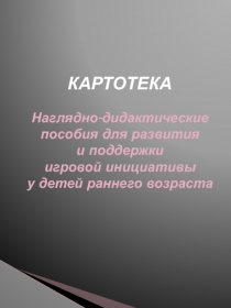 Наглядно-дидактические пособия для развития и поддержки игровой инициативы у детей раннего возраста