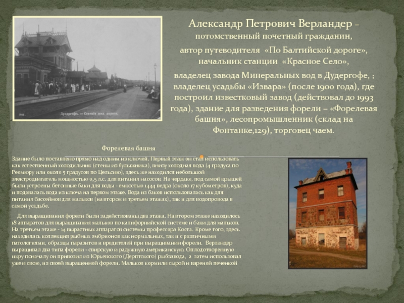 Балтийский вокзал красное село. Александр Петрович вёрландер. Завод Минеральных вод Дудергоф. Красное село Балтийский вокзал. Дудергоф Балтийский вокзал.