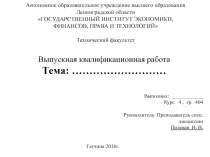 Автономное образовательное учреждение высшего образования Ленинградской