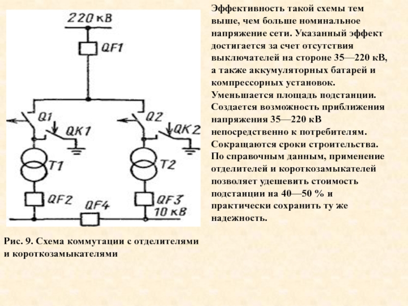 Совместная работа отделителя и короткозамыкателя в чем достоинство этой схемы