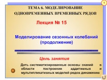 Лекция № 1 5
Моделирование сезонных колебаний (продолжение)
Дать