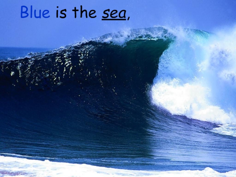 Blue is the sea,