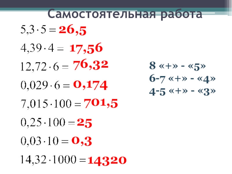 Умножение десятичных дробей 5 класс презентация виленкин