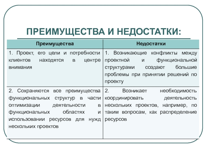 Достоинства и недостатки проекта