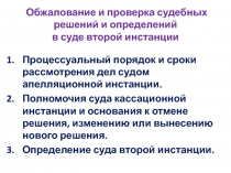 Обжалование и проверка судебных решений и определений в суде второй инстанции 