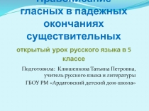 Правописание гласных в падежных окончаниях существительных 5 класс