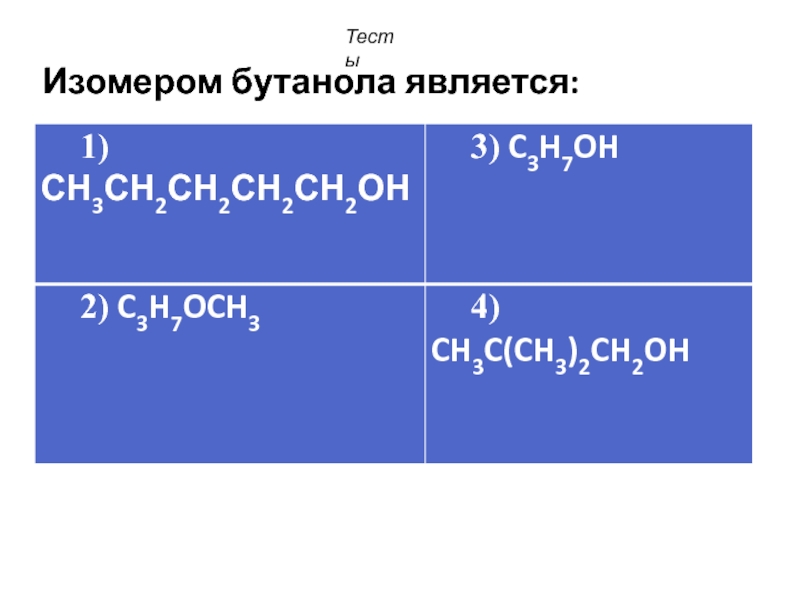 Вещество. Являющееся изомером бутанола-2. Бутанол-1 и бутанол-2 являются контрольная работа. Бутанол 2 и оксид меди 2. Горение бутанола