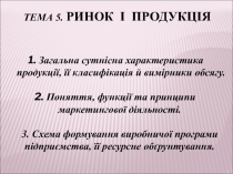 Загальна сутнісна характеристика продукції, її класифікація й вимірники