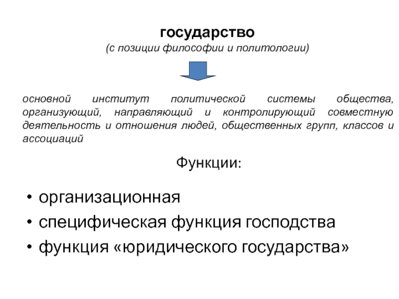 Государство как основной институт политической системы общества план