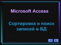 Microsoft Access Сортировка и поиск записей в БД