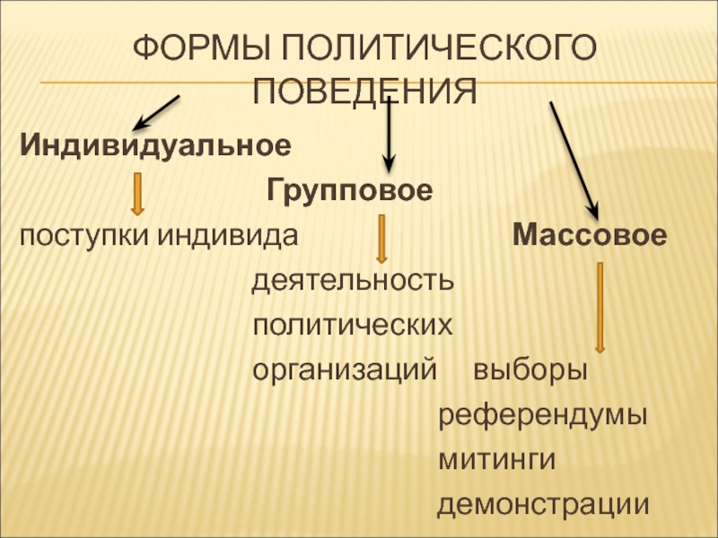 Политическое поведение план